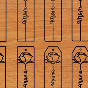 Intra απο ξύλο plywood 3mm-4mm πάχος – Πακέτο σελιδοδείκτη Rose Cut με λέιζερ Δίασταση 20x20 cm INTRAFABR-63776985