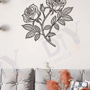 Intra απο ξύλο plywood 3mm-4mm πάχος – Rose Branch Decor & Print Design Δίασταση  40x30 cm INTRAFABR-117166587