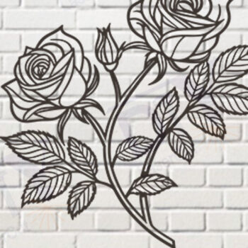 Intra απο ξύλο plywood 3mm-4mm πάχος – Rose Branch Decor & Print Design Δίασταση  40x30 cm INTRAFABR-117166587 - Image 2