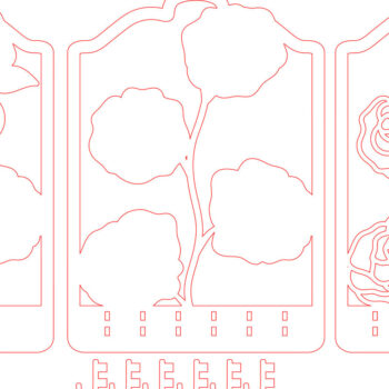 Intra απο ξύλο plywood 3mm-4mm πάχος – Rose Cluster Key Holder Cut Laser Δίασταση  20x20 cm INTRAFABR-112379999 - Image 2