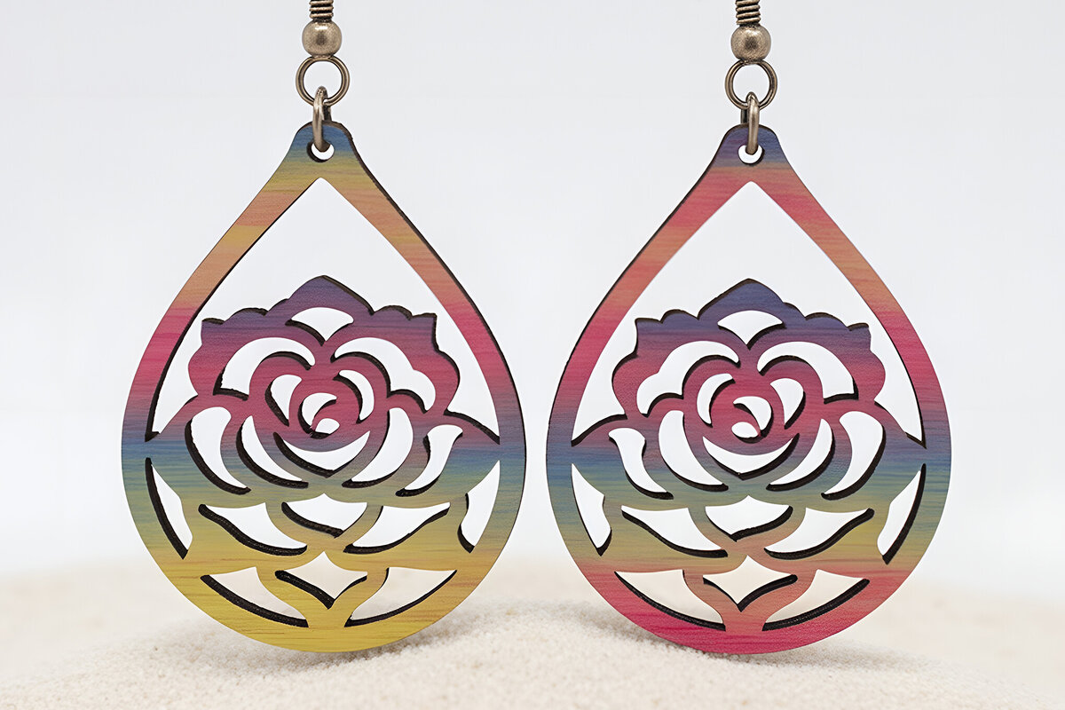 Intra απο ξύλο plywood 3mm-4mm πάχος – Ροζ Σκουλαρίκια Αρχεία Δίασταση  5x5 cm INTRAFABR-121542352