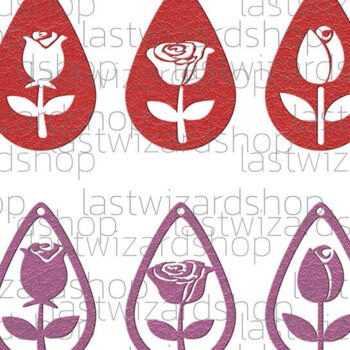 Intra απο ξύλο plywood 3mm-4mm πάχος – Σκουλαρίκια τριαντάφυλλο, Σκουλαρίκι από λουλούδι Δίασταση 5x5 cm INTRAFABR-25857023 - Image 1