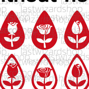 Intra απο ξύλο plywood 3mm-4mm πάχος – Σκουλαρίκια τριαντάφυλλο, Σκουλαρίκι από λουλούδι Δίασταση 5x5 cm INTRAFABR-25857023 - Image 3