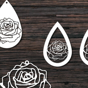 Intra απο ξύλο plywood 3mm-4mm πάχος – Σκουλαρίκια τριαντάφυλλο, Σκουλαρίκια δάκρυ ψεύτικο δέρμα Δίασταση 5x5 cm INTRAFABR-5868256 - Image 3