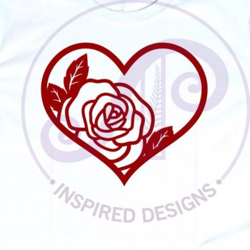 Intra απο ξύλο plywood 3mm-4mm πάχος – Rose Flower Heart Επιγραφή, Αρχείο. Δίασταση  20x20 cm INTRAFABR-123381872 - Image 2