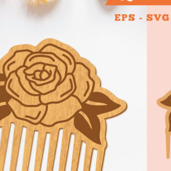 Intra απο ξύλο plywood 3mm-4mm πάχος – Rose FlowerComb Δίασταση  20x20 cm INTRAFABR-105417803 - Image 1