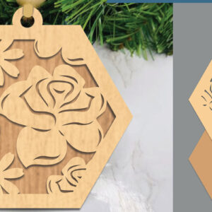 Intra απο ξύλο plywood 3mm-4mm πάχος – Στολίδι με κομμένο λέιζερ τριαντάφυλλο 1 Δίασταση  20x20 cm INTRAFABR-105419499