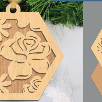 Intra απο ξύλο plywood 3mm-4mm πάχος – Στολίδι με κομμένο λέιζερ τριαντάφυλλο 1 Δίασταση  20x20 cm INTRAFABR-105419499 - Image 1