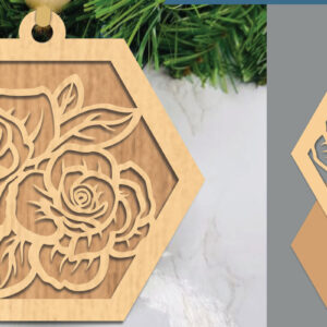Intra απο ξύλο plywood 3mm-4mm πάχος – Στολίδι με κομμένο λέιζερ τριαντάφυλλο 2 Δίασταση  20x20 cm INTRAFABR-105419539