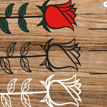 Intra απο ξύλο plywood 3mm-4mm πάχος – Τριαντάφυλλο, λέιζερ λουλουδιών Δίασταση 20x20 cm INTRAFABR-8308278 - Image 1