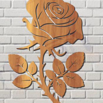 Intra απο ξύλο plywood 3mm-4mm πάχος – Rose Flower Decor & Print Design Δίασταση  40x30 cm INTRAFABR-117206903 - Image 1