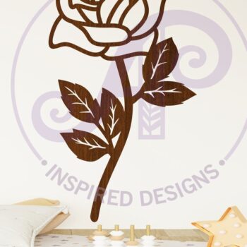 Intra απο ξύλο plywood 3mm-4mm πάχος – Τριαντάφυλλο λουλούδι επιτοίχια πινακίδα Δίασταση 20x20 cm INTRAFABR-104204955 - Image 1