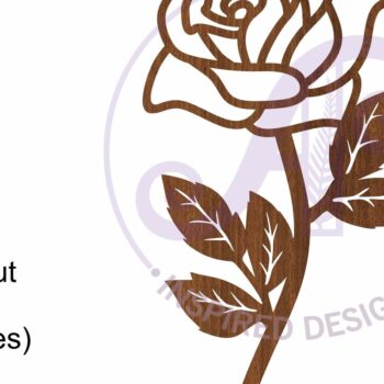 Intra απο ξύλο plywood 3mm-4mm πάχος – Τριαντάφυλλο λουλούδι επιτοίχια πινακίδα Δίασταση 20x20 cm INTRAFABR-104204955 - Image 3