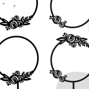 Intra απο ξύλο plywood 3mm-4mm πάχος – Rose Frame Cake Topper, Rose Δίασταση  45x45 cm INTRAFABR-32917469