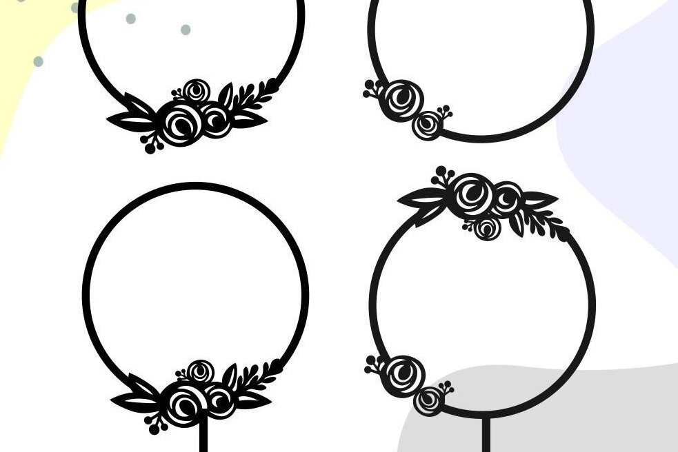 Intra απο ξύλο plywood 3mm-4mm πάχος – Rose Frame Cake Topper, Rose Δίασταση  45x45 cm INTRAFABR-32917469