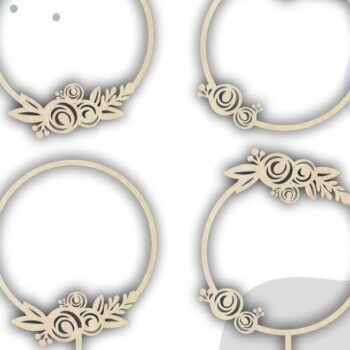 Intra απο ξύλο plywood 3mm-4mm πάχος – Rose Frame Cake Topper, Rose Δίασταση  45x45 cm INTRAFABR-32917469 - Image 2