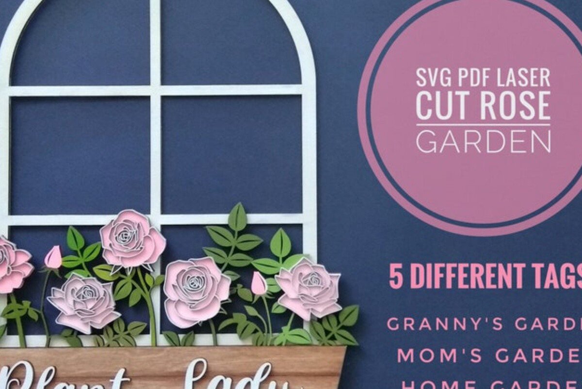 Intra απο ξύλο plywood 3mm-4mm πάχος – Αρχείο περικοπής Sin Garden Rose Δίασταση  20x20 cm INTRAFABR-34574524