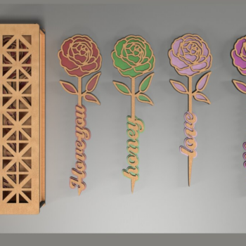 Intra απο ξύλο plywood 3mm-4mm πάχος – Πρότυπο κουτί δώρου τριαντάφυλλο 276 Δίασταση  20x20 cm INTRAFABR-118755571 - Image 2