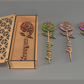 Intra απο ξύλο plywood 3mm-4mm πάχος – Πρότυπο κουτί δώρου τριαντάφυλλο 276 Δίασταση  20x20 cm INTRAFABR-118755571 - Image 3