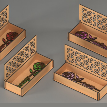 Intra απο ξύλο plywood 3mm-4mm πάχος – Πρότυπο κουτί δώρου τριαντάφυλλο 276 Δίασταση  20x20 cm INTRAFABR-118755571 - Image 4