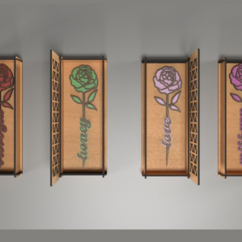 Intra απο ξύλο plywood 3mm-4mm πάχος – Πρότυπο κουτί δώρου τριαντάφυλλο 276 Δίασταση  20x20 cm INTRAFABR-118755571 - Image 5