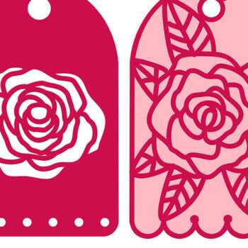 Intra απο ξύλο plywood 3mm-4mm πάχος – Rose Gift Tags Δίασταση  20x20 cm INTRAFABR-24866855 - Image 1