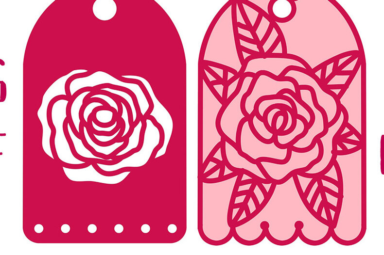 Intra απο ξύλο plywood 3mm-4mm πάχος – Rose Gift Tags Δίασταση  20x20 cm INTRAFABR-24866855