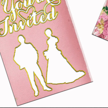 Intra απο ξύλο plywood 3mm-4mm πάχος – Προσκλητήριο γάμου σε ροζ χρυσό Δίασταση 20x20 cm INTRAFABR-29556609 - Image 1