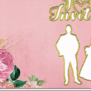 Intra απο ξύλο plywood 3mm-4mm πάχος – Προσκλητήριο γάμου σε ροζ χρυσό Δίασταση 20x20 cm INTRAFABR-29556609 - Image 2