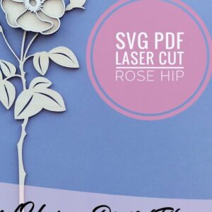 Intra απο ξύλο plywood 3mm-4mm πάχος – Rose Hip Flower Δίασταση  20x20 cm INTRAFABR-33749181