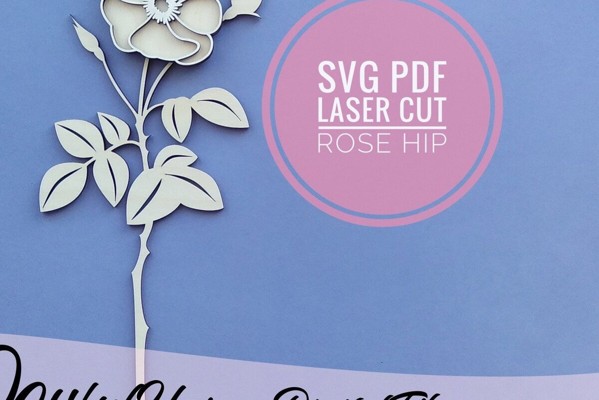 Intra απο ξύλο plywood 3mm-4mm πάχος – Rose Hip Flower Δίασταση  20x20 cm INTRAFABR-33749181