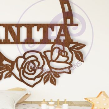 Intra απο ξύλο plywood 3mm-4mm πάχος – Σήμα ονόματος παπουτσιού Rose Horse Δίασταση  20x20 cm INTRAFABR-104459392 - Image 1