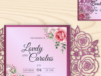 Intra απο ξύλο plywood 3mm-4mm πάχος – Τριαντάφυλλο Προσκλητήριο Δίασταση  20x20 cm INTRAFABR-30616230 - Image 2