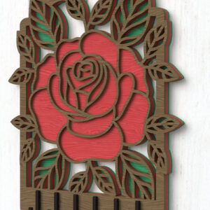 Intra απο ξύλο plywood 3mm-4mm πάχος – κοπής με λέιζερ θήκη κλειδιού τριαντάφυλλου Δίασταση 20x20 cm INTRAFABR-112379972