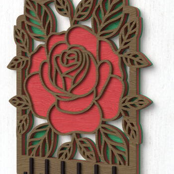 Intra απο ξύλο plywood 3mm-4mm πάχος – κοπής με λέιζερ θήκη κλειδιού τριαντάφυλλου Δίασταση 20x20 cm INTRAFABR-112379972 - Image 1