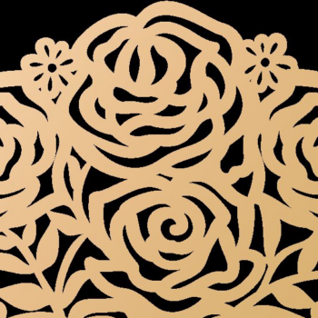 Intra απο ξύλο plywood 3mm-4mm πάχος – Rose, Minimalist Floral Laser Δίασταση  20x20 cm INTRAFABR-90337979 - Image 2