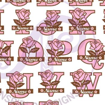 Intra απο ξύλο plywood 3mm-4mm πάχος – Πινακίδες ονόματος δέσμης γραμμάτων μονόγραμμα τριαντάφυλλου Δίασταση  20x20 cm INTRAFABR-88936083 - Image 4