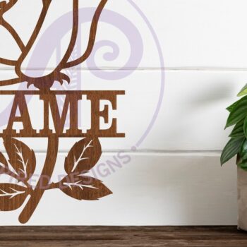 Intra απο ξύλο plywood 3mm-4mm πάχος – Τριαντάφυλλο Σήμα ονόματος Πρότυπο κοπής με λέιζερ Δίασταση  20x20 cm INTRAFABR-78906217 - Image 1