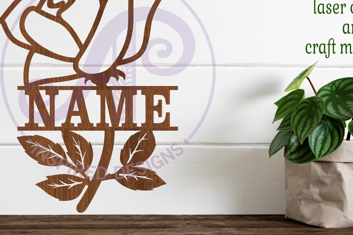 Intra απο ξύλο plywood 3mm-4mm πάχος – Τριαντάφυλλο Σήμα ονόματος Πρότυπο κοπής με λέιζερ Δίασταση  20x20 cm INTRAFABR-78906217