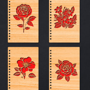 Intra απο ξύλο plywood 3mm-4mm πάχος – Κάλυμμα σημειωματάριου Rose, Ημέρα του Αγίου Βαλεντίνου Δίασταση  20x20 cm INTRAFABR-86233298