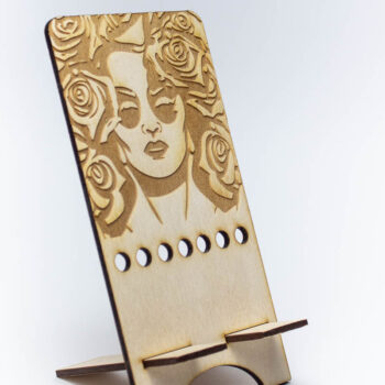 Intra απο ξύλο plywood 3mm-4mm πάχος – Rose Phone Stand Δίασταση 20x20 cm INTRAFABR-68728280 - Image 1