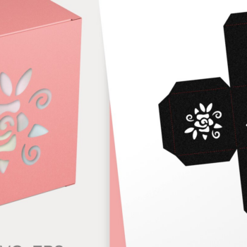 Intra απο ξύλο plywood 3mm-4mm πάχος – Πρότυπο κιβωτίου δώρου κύβου σχήματος τριαντάφυλλου Δίασταση  20x20 cm INTRAFABR-64976621 - Image 1