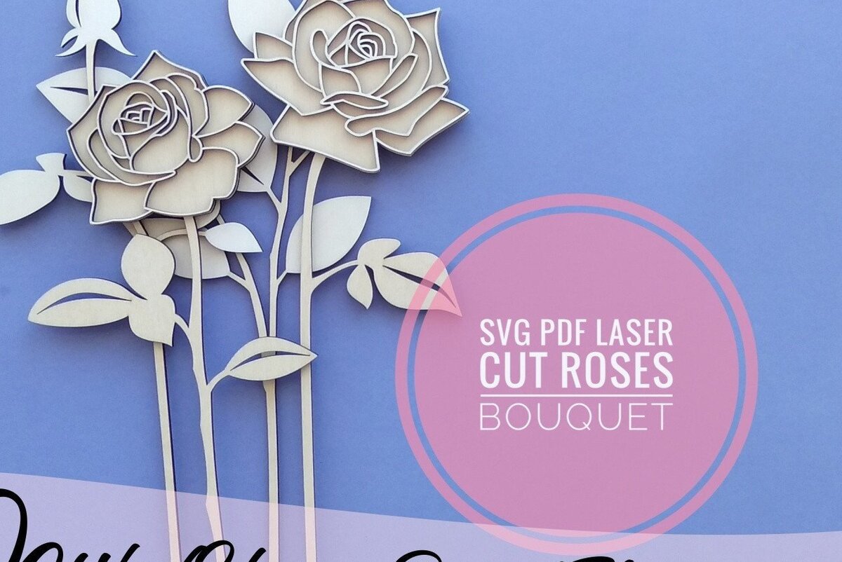 Intra απο ξύλο plywood 3mm-4mm πάχος – Τριαντάφυλλο κομμένο λουλούδι με λέιζερ Δίασταση  20x20 cm INTRAFABR-33284026