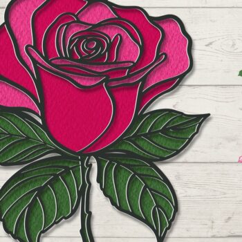 Intra απο ξύλο plywood 3mm-4mm πάχος – Τριαντάφυλλο Ημέρα του Αγίου Βαλεντίνου Δίασταση  20x20 cm INTRAFABR-85922701 - Image 1