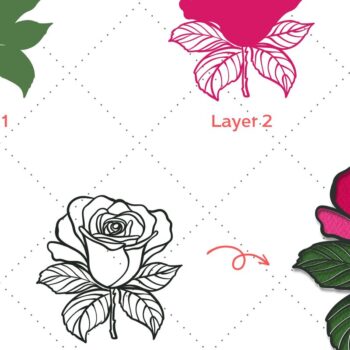 Intra απο ξύλο plywood 3mm-4mm πάχος – Τριαντάφυλλο Ημέρα του Αγίου Βαλεντίνου Δίασταση  20x20 cm INTRAFABR-85922701 - Image 2