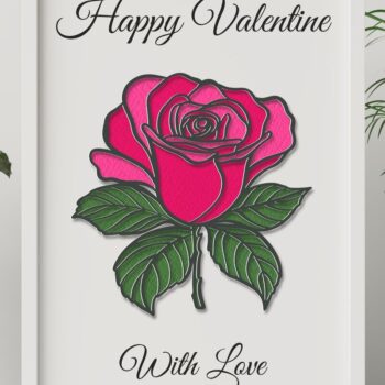 Intra απο ξύλο plywood 3mm-4mm πάχος – Τριαντάφυλλο Ημέρα του Αγίου Βαλεντίνου Δίασταση  20x20 cm INTRAFABR-85922701 - Image 3