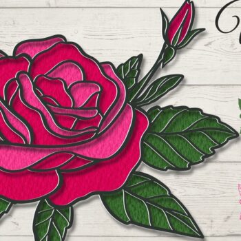 Intra απο ξύλο plywood 3mm-4mm πάχος – Τριαντάφυλλο Ημέρα του Αγίου Βαλεντίνου Δίασταση 20x20 cm INTRAFABR-85966034 - Image 1