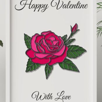 Intra απο ξύλο plywood 3mm-4mm πάχος – Τριαντάφυλλο Ημέρα του Αγίου Βαλεντίνου Δίασταση 20x20 cm INTRAFABR-85966034 - Image 3