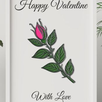 Intra απο ξύλο plywood 3mm-4mm πάχος – Τριαντάφυλλο Ημέρα του Αγίου Βαλεντίνου Δίασταση 20x20 cm INTRAFABR-86242521 - Image 3