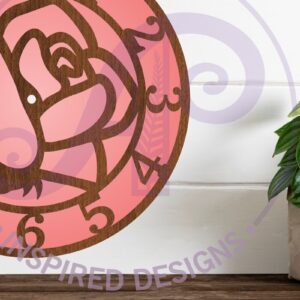Intra απο ξύλο plywood 3mm-4mm πάχος – Rose Wall Clock Files Cut Laser, Δίασταση  20x20 cm INTRAFABR-96018758